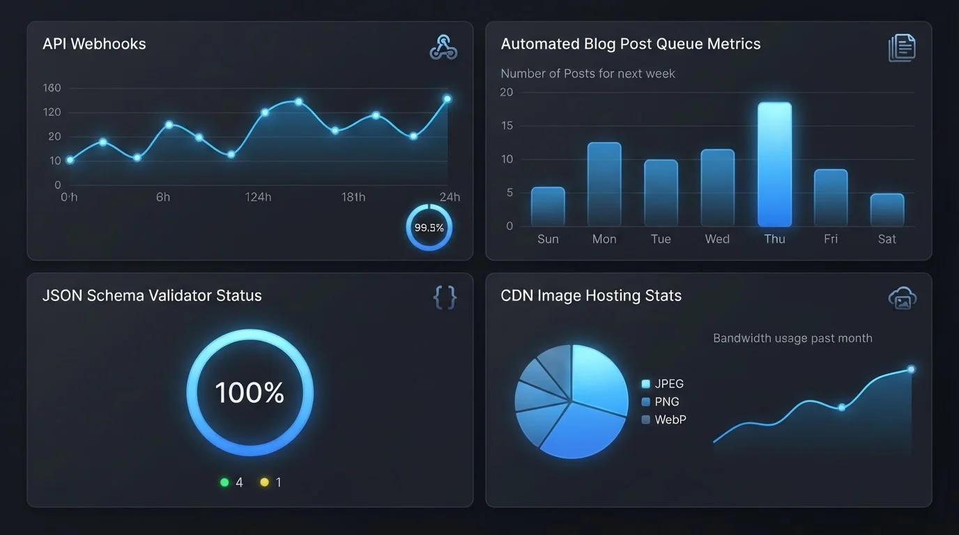 clean dashboard interface showing API webhooks